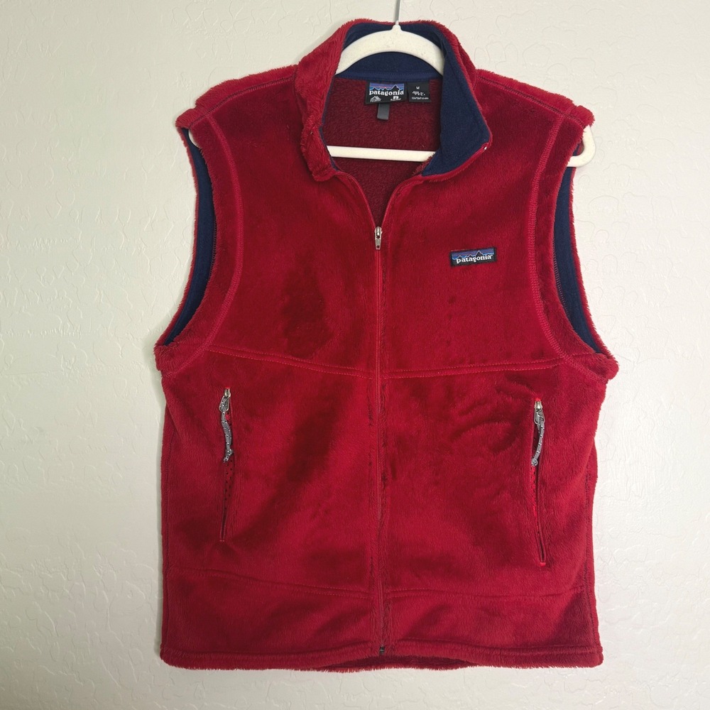 VTG 90s Patagonia Womens Vest M Red Fleece Polartec USA Gorpcore Winter Cabin